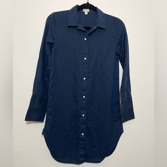 J. Crew beachware linen cotton blend beach shirt dress size XXS - Picture 3 of 15